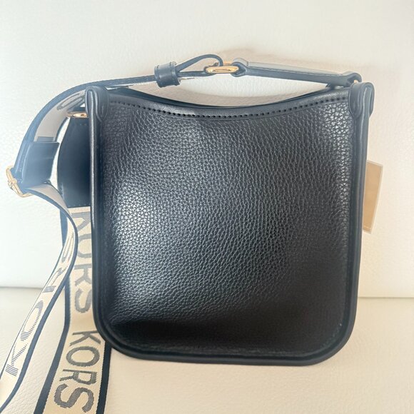 NWT MICHAEL KORS LUISA SMALL NS PHONE CROSSBODY BAG BLACK LEATHER $198 PURSE - Picture 4 of 6